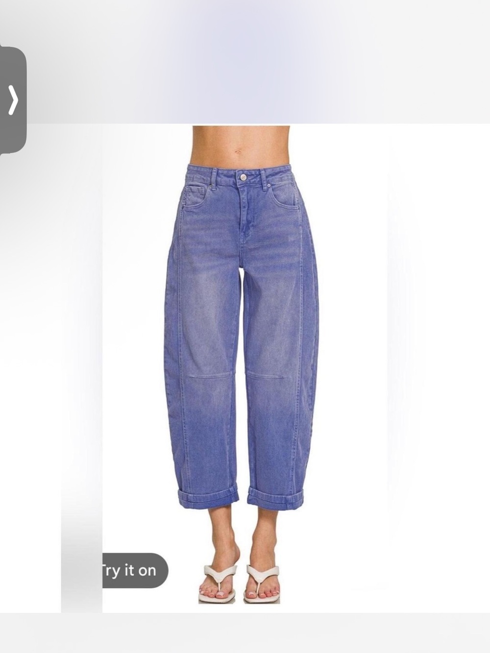NWT Zenana Boutique Women’s Barrel Jeans Cropped  Sz L 30”